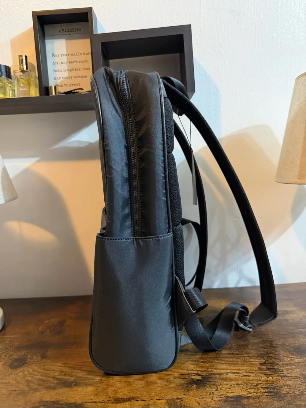 Ted Baker London Black Nylon Backpack with Front Pocket